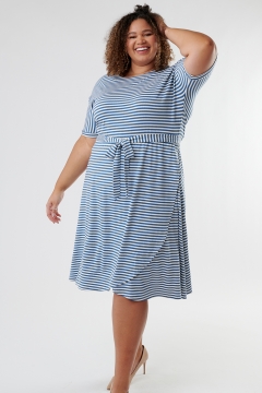Dolman Sleeve Wrap Skirt Dress